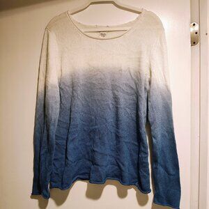 Doncaster white to royal blue ombre knit sweater